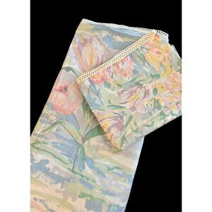West Point Pepperell Monet Pastel Floral Full Flat & 2 Standard Pillowcase Set
